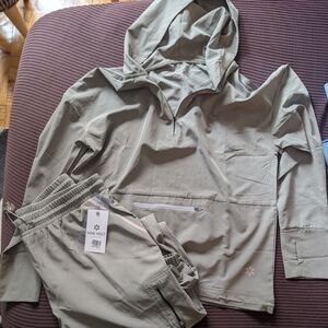 Nine West Olive Green Hoodie & Jogger Loungewear Set